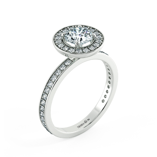 Halo Engagment Ring with Eternity Band and Halo Has Pedestal NCH2203 4